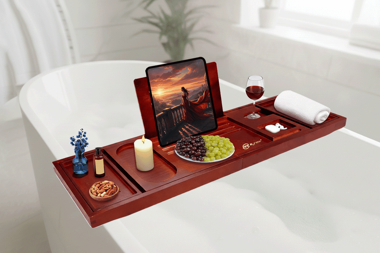 Bath trays and bath caddies